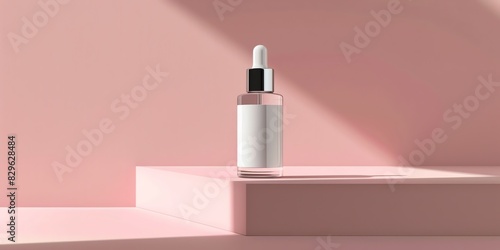 cosmetology, face care product, minimalism, photo of stock, place of the text pink color, mockup template
