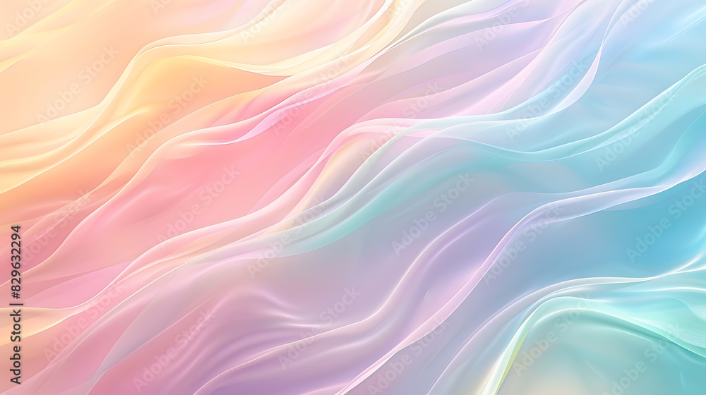 Obraz premium Subtle abstract soft pastel waves Gradient colors texture background. Generative AI.