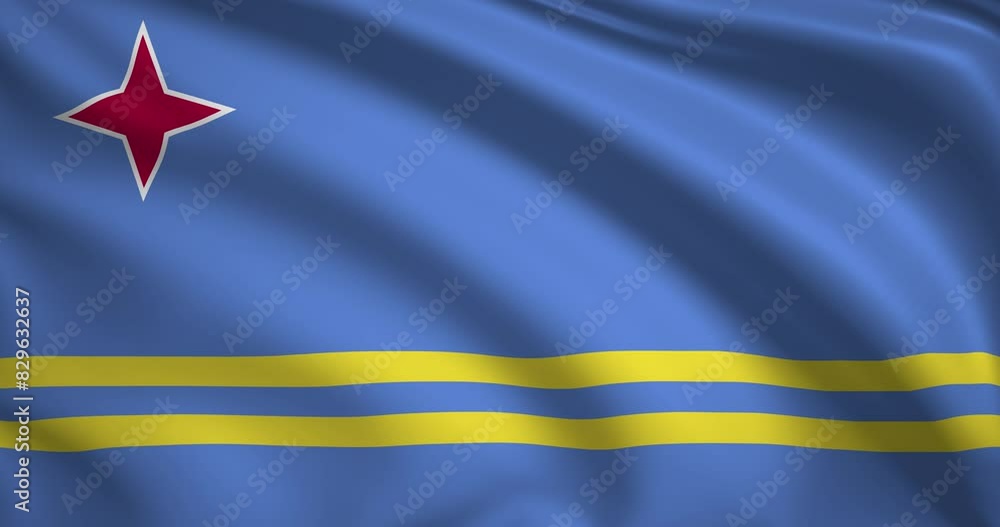 flag of Aruba. Aruba flag background. 4k 60FPS