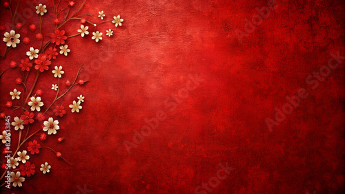 red christmas background with snowflakes