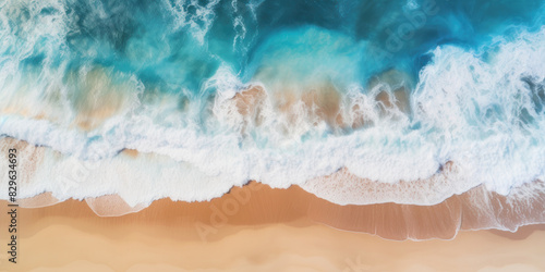 Ocean Waves on the beach and sunset