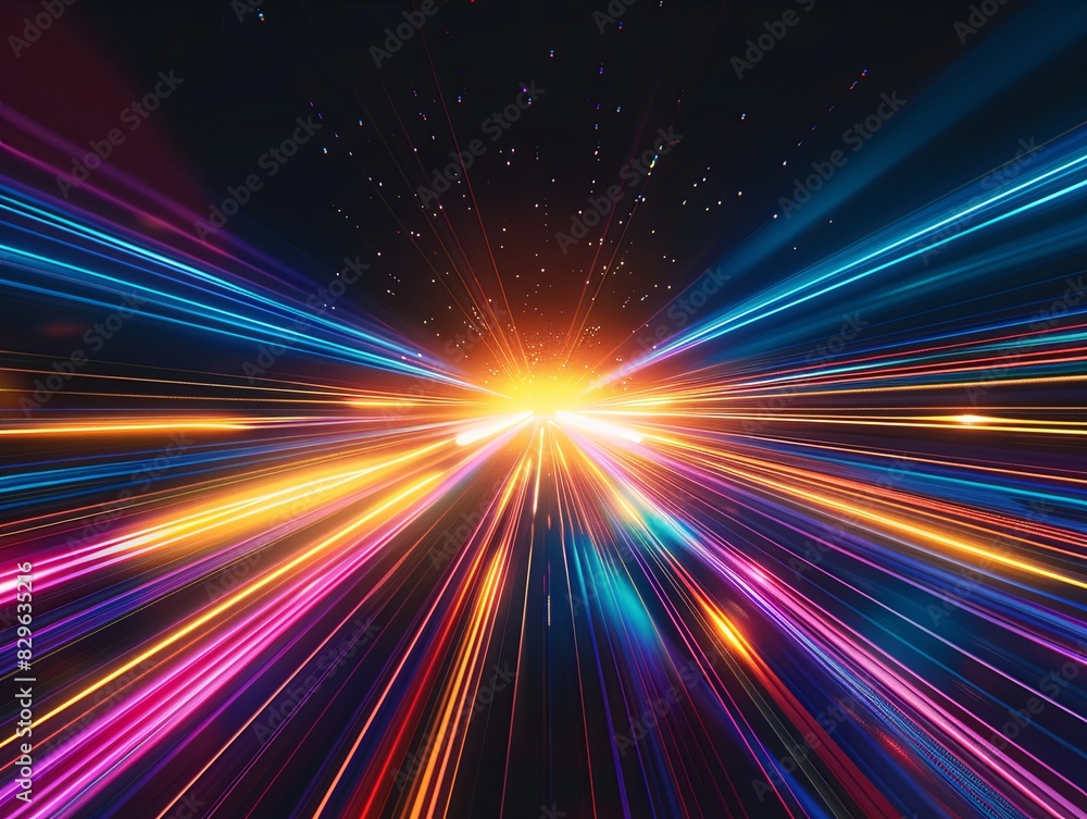 Abstract background with colorful light streaks, speed effect. Abstract background with colorful light streaks, speed effect.