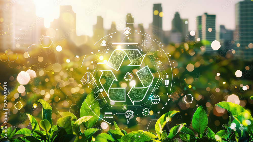 Sustainable business development. Reuse Reduce Recycle symbol Stock ...