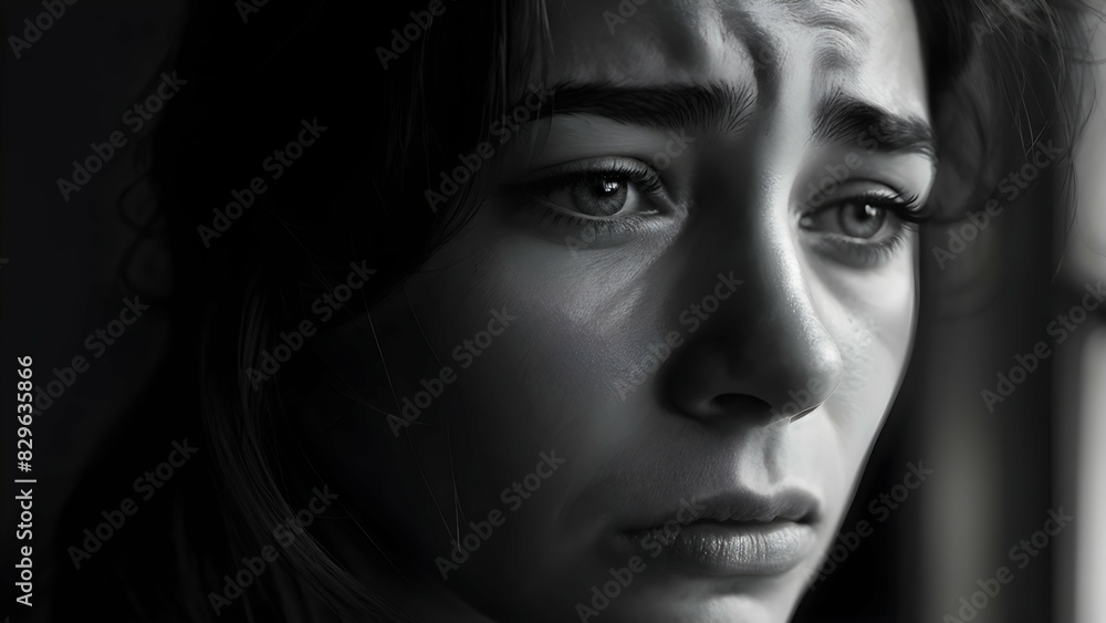 Chiaroscuro Portrait of a Woman in Despair Chiaroscuro Portrait of a Woman in Despair