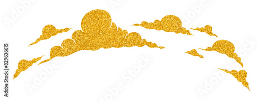cloud illustration in gold colored style