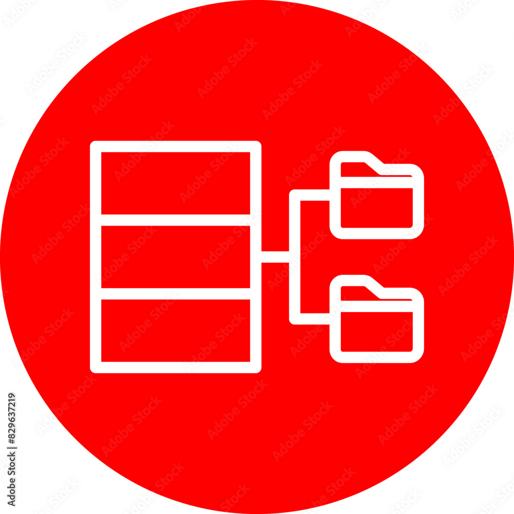 Data Storage Line White Circle Red Icon Design Data Storage Line White Circle Red Icon Design