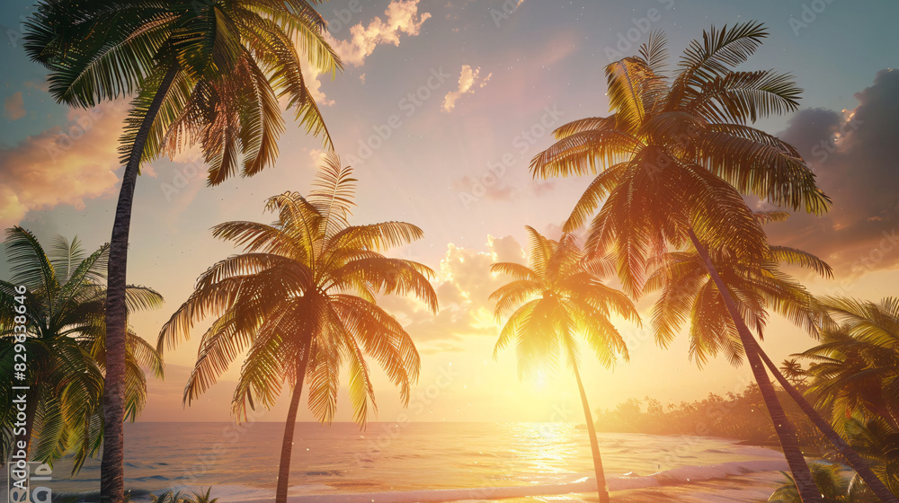 coconut tree cloud sky sunset light celebration Holiday summer travel view coconut tree cloud sky sunset light celebration Holiday summer travel view