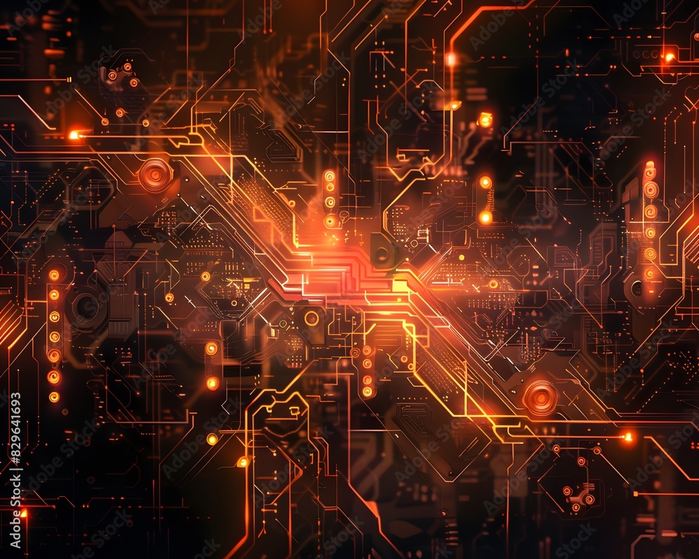 Obraz premium orange cyber background