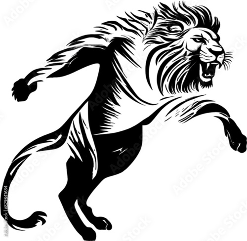 Wallpaper Mural Majestic black and white stencil lion, A powerful and elegant design.  Torontodigital.ca