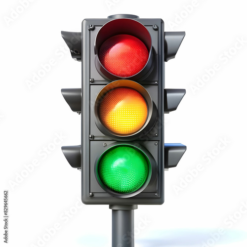 a traffic light on white background