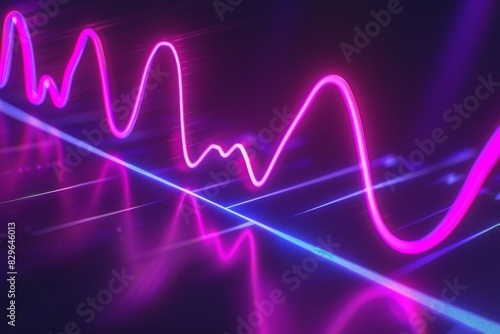 Vibrant neon pink wave on a futuristic background, representing data visualization, soundwave, or energy pattern in a digital concept.