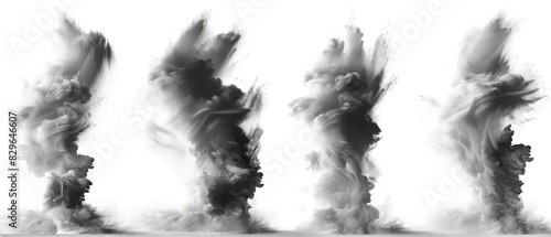 Wallpaper Mural Set of 5 Realistic Mini Dust Particles with Unique Designs, Isolated on White Background Torontodigital.ca