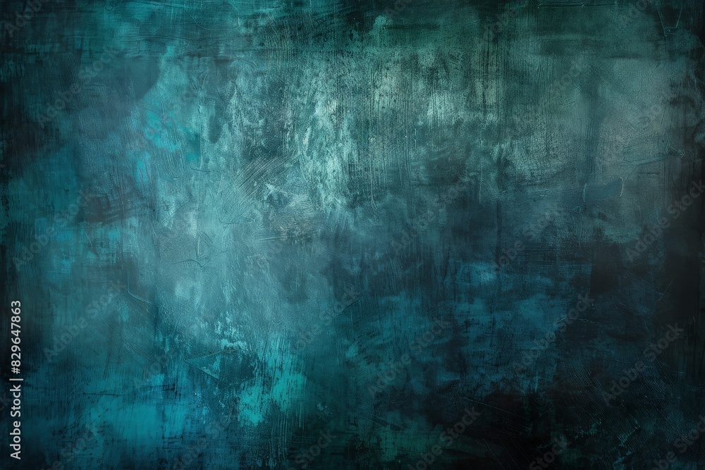 Fototapeta premium Blue-Green gradient background grainy noise texture. Beautiful simple AI generated image in 4K, unique.