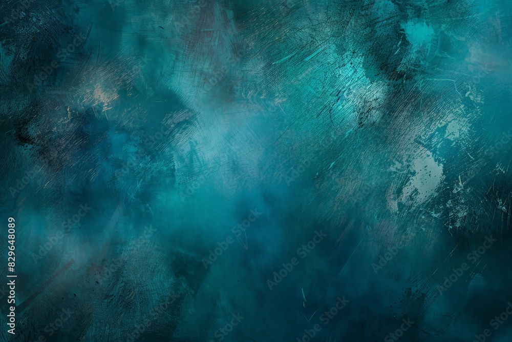 Fototapeta premium Blue-Green gradient background grainy noise texture. Beautiful simple AI generated image in 4K, unique.