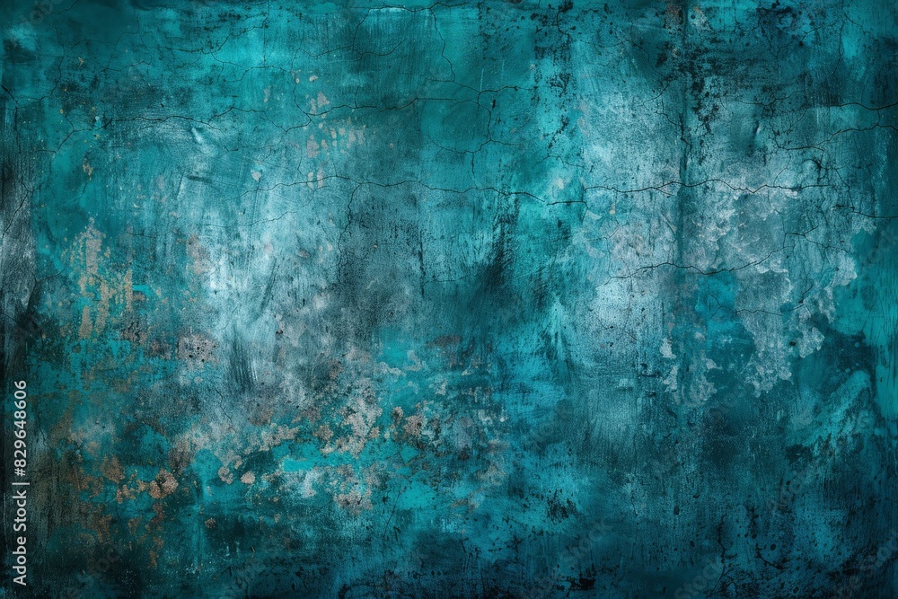 Fototapeta premium Indigo-Teal gradient background grainy noise texture. Beautiful simple AI generated image in 4K, unique.