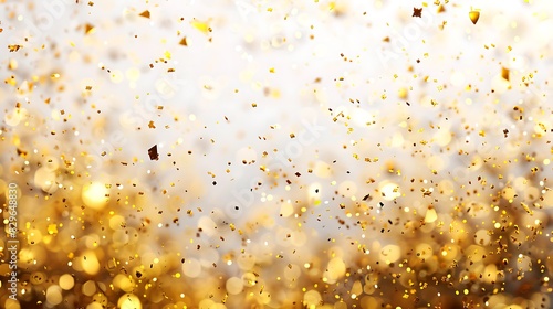 Abstract background with golden glitter falling.