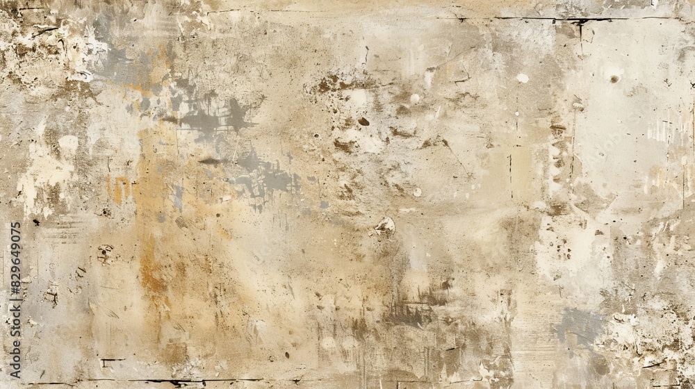 Obraz premium Distressed beige surface resembling aged parchment.
