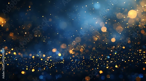 Blue and gold glitter background. photo