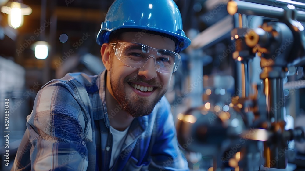 Skilled Mechanical Engineer Overseeing Industrial with Confidence and Expertise Skilled Mechanical Engineer Overseeing Industrial with Confidence and Expertise