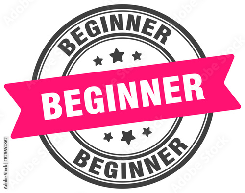 beginner stamp. beginner label on transparent background. round sign