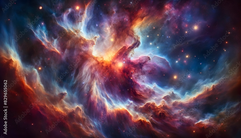 Stunning image of a vibrant nebula in deep space, showcasing colorful gas clouds and sparkling stars, depicting cosmic beauty.
Stunning image of a vibrant nebula in deep space, showcasing colorful gas clouds and sparkling stars, depicting cosmic beauty.