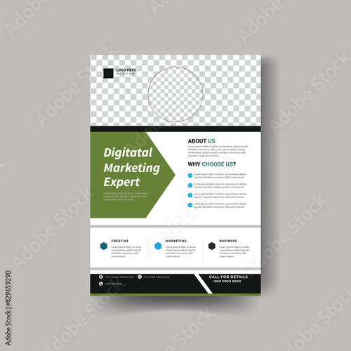 Corporate creative professional business flyer template design in bright color