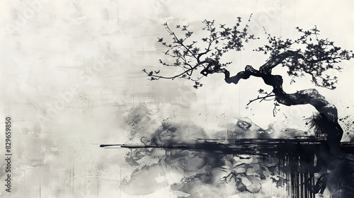 幻想的な木々のシルエット