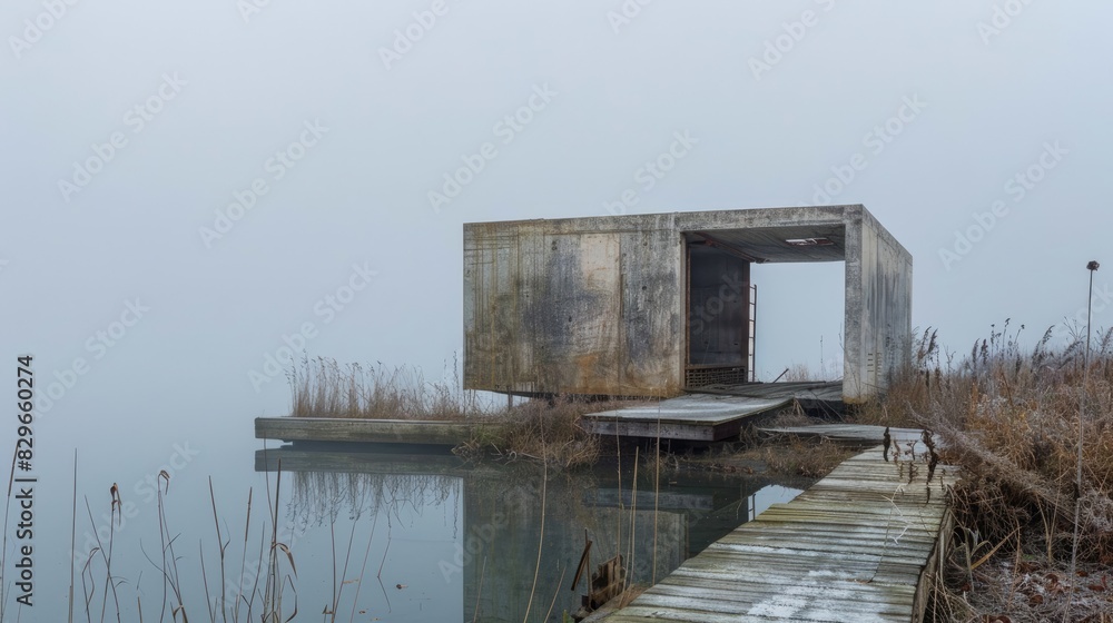 A structure close to a body of water A structure close to a body of water