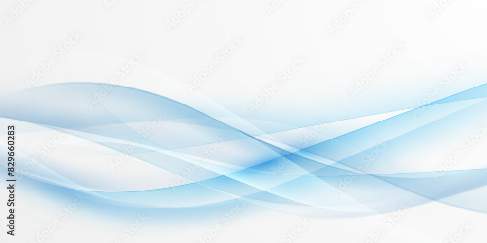 Fototapeta premium Blue waves abstract background, modern design, vector illustration