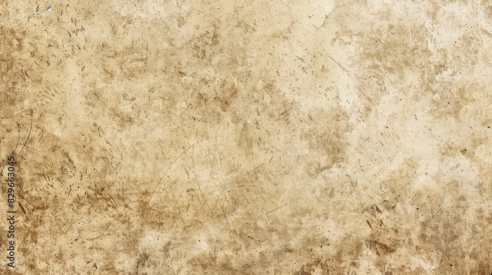Fototapeta premium Vintage beige parchment with a grungy appearance and stains.