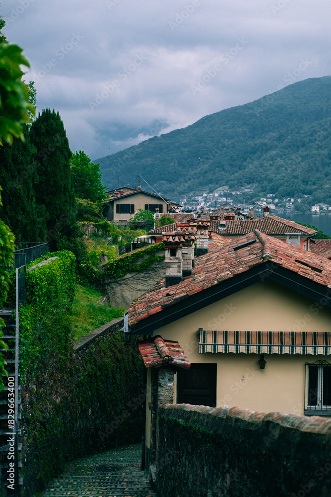 Fototapeta premium village in the mountains