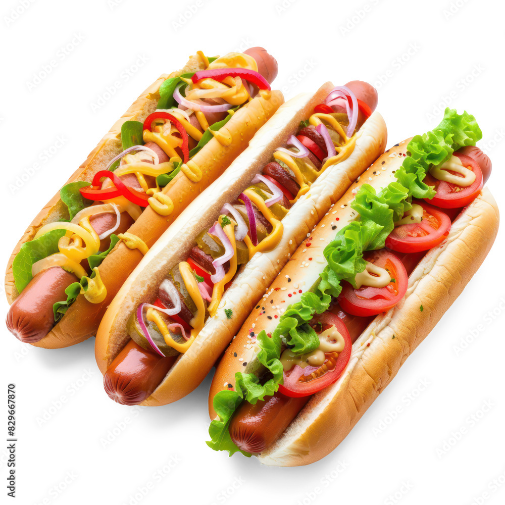 custom made wallpaper toronto digitalhot dogs fast food and buns side view full length on transparency background PNG
