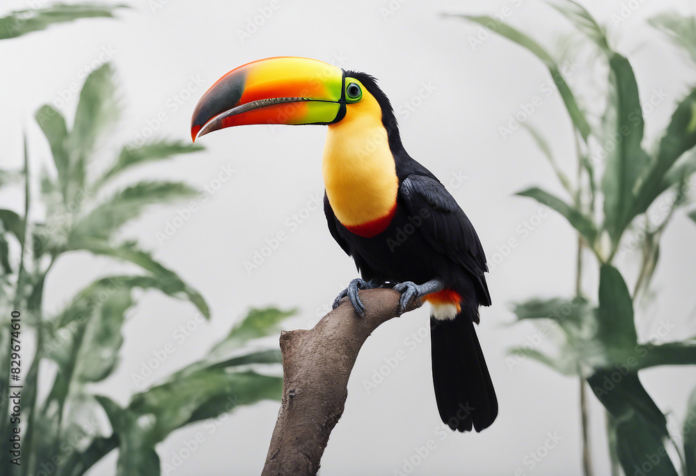 Fototapeta premium Toucans, isolated white background 