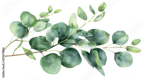 Elegant eucalyptus leaves arrangement photo