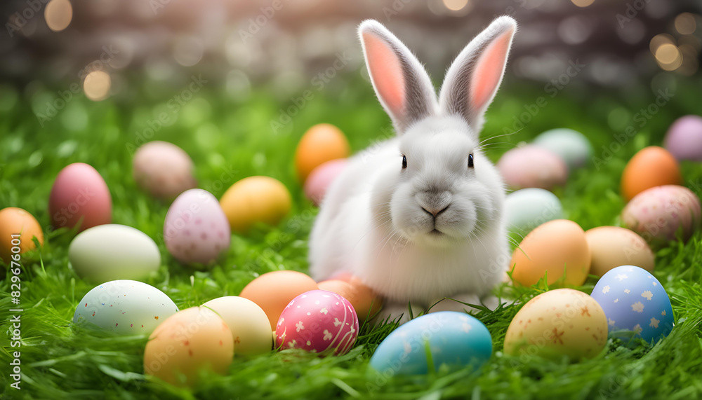 easter bunny with eggs easter bunny with eggs