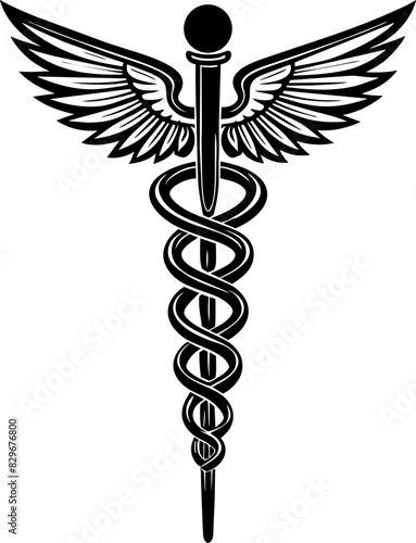 Äskulapstab abstrakt als Vektor Element - Medizin und Heilkunde Symbol
