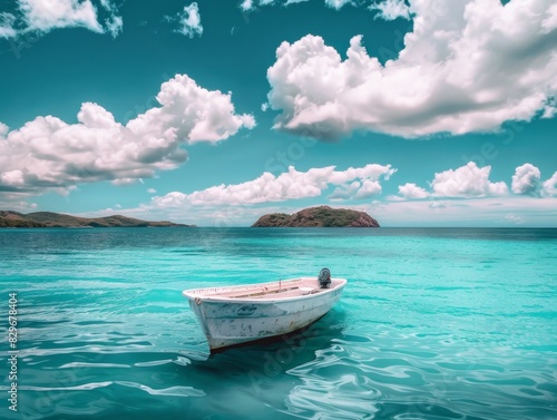  Idyllic Maldives Island Getaway - Stunning Turquoise Waters, Lush Tropical Landscape, Serene Blue Skies, Traditional Wooden Boat, Summer Dream Vacation, 4K Wallpaper