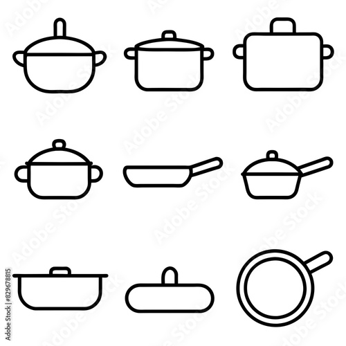 set of kitchen utensils vector