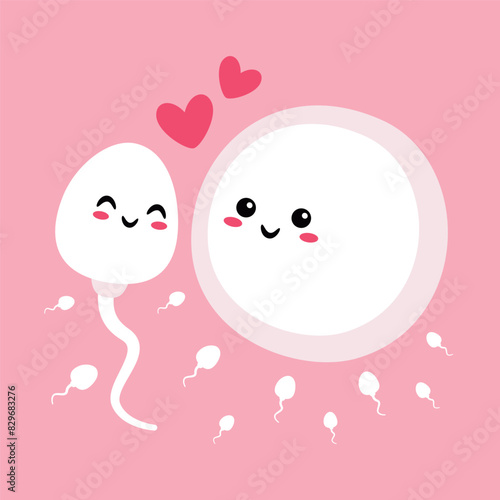 Cartoon Sperm And Ovum Characters