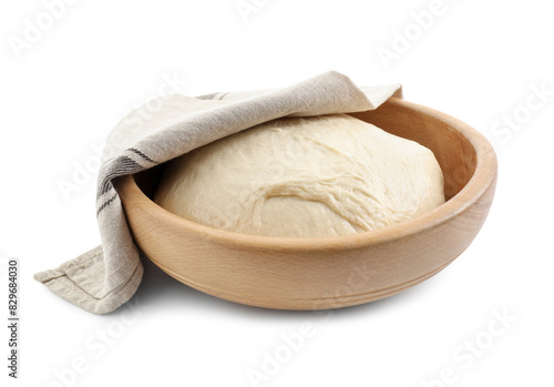 Obraz na płótnie Raw dough in bowl isolated on white