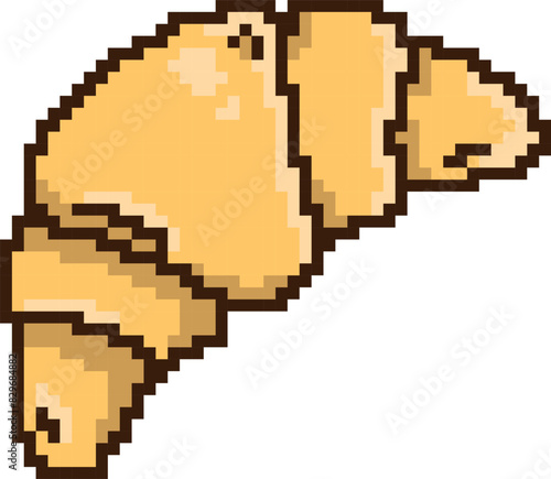 Vector Coissant Pixel Art Illustration