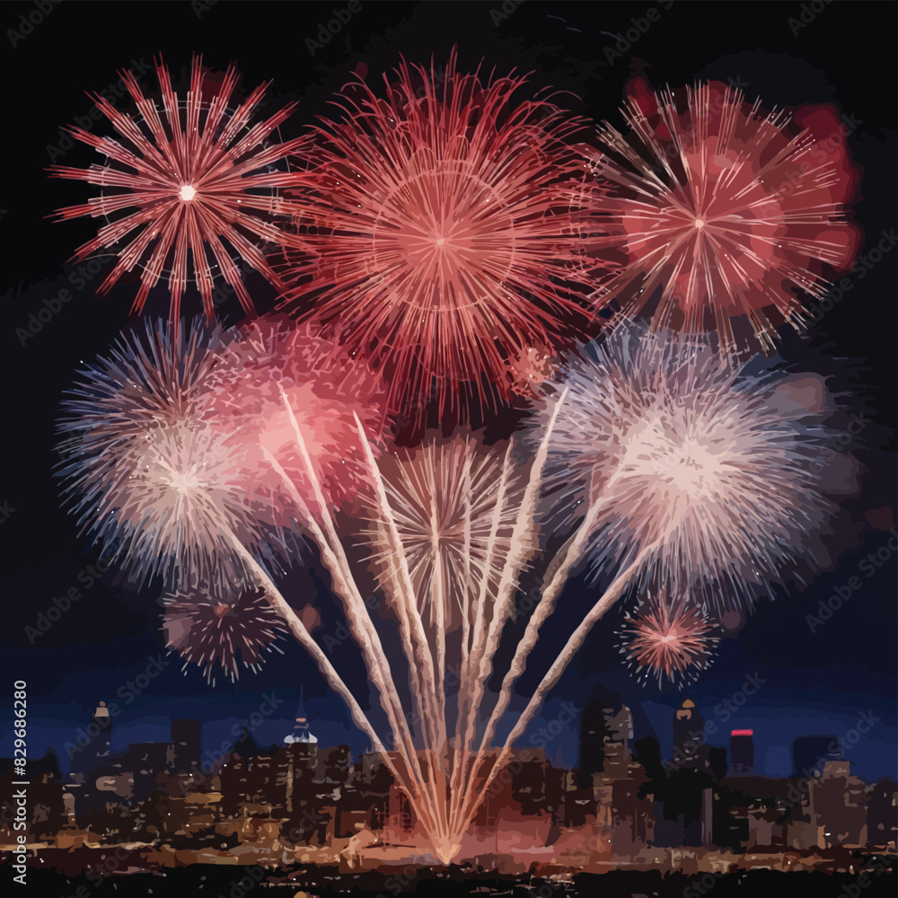 Realistic fireworks background vector
Realistic fireworks background vector