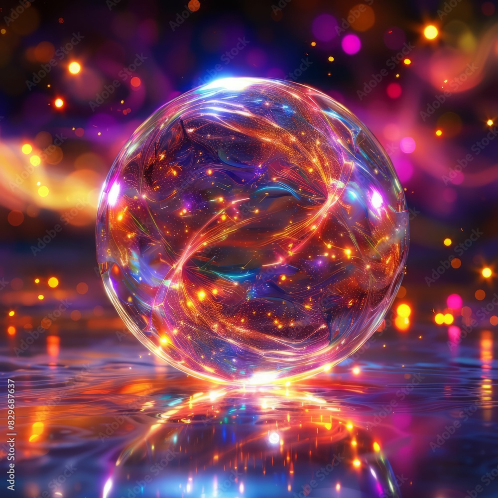 Colorful glowing sphere of light and energy. Abstract background. Colorful glowing sphere of light and energy. Abstract background.