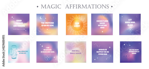 Spiritual positive mind inspirational motivational quotes about calming, self love, good enough life , meditation , psychology, yoga, energy concept. Sunset sky banner, templates for social media