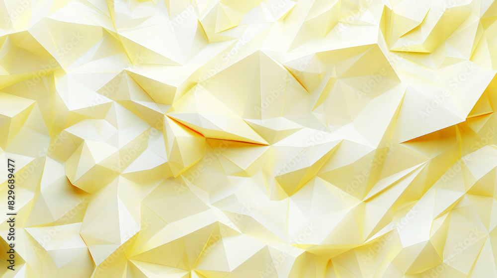 Aesthetic geometric ice crystal shapes 3D background, yellow color. Technology presentation template. Generative AI Aesthetic geometric ice crystal shapes 3D background, yellow color. Technology presentation template. Generative AI