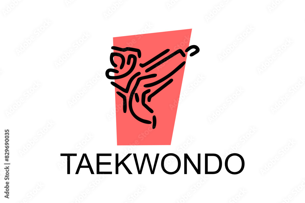 Taekwondo sport vector line icon. sportsman, fighting stance. sport pictogram illustration. Taekwondo sport vector line icon. sportsman, fighting stance. sport pictogram illustration.