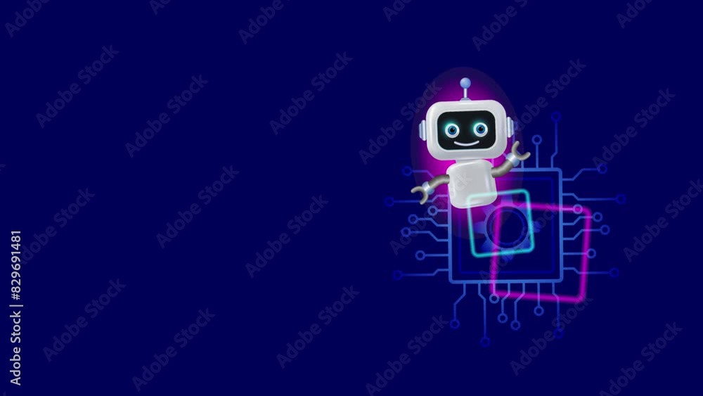Animation, chatbot. Artificial intelligence in various spheres of life, space for copying Animation, chatbot. Artificial intelligence in various spheres of life, space for copying