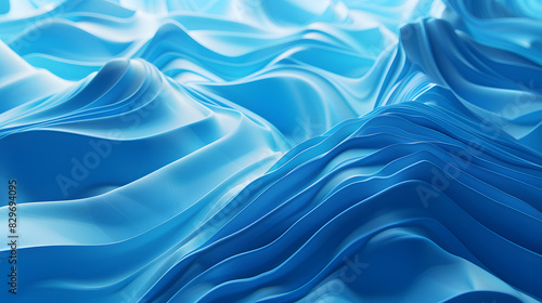 Vibrant blue 3d abstract vector background. Generative AI.