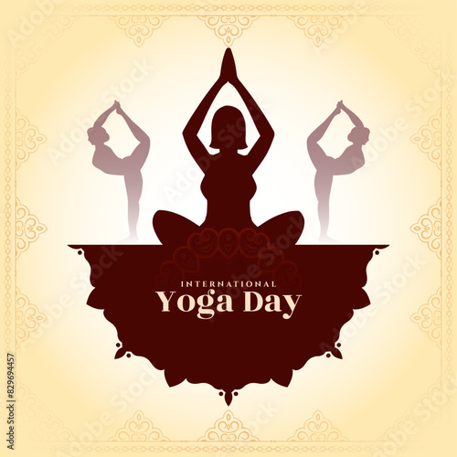 Abstract International Yoga day celebration background