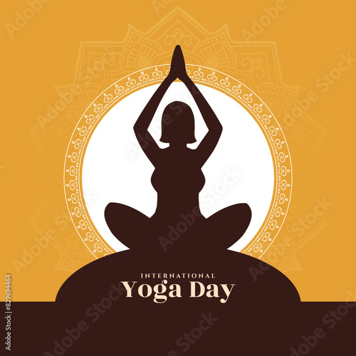 International Yoga day 21 june celebration elegant background